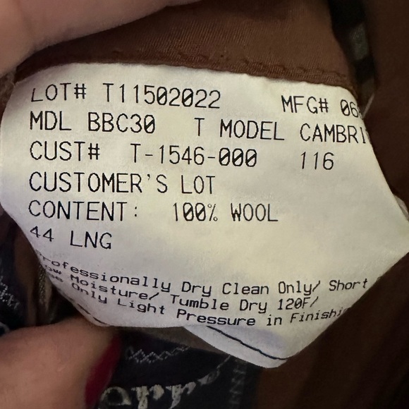 Burberrys' 100% Wool Plaid Cambridge Standard 3 Button Notch Label Coat 44 Long - Picture 7 of 9